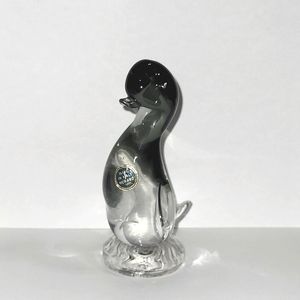 Vintage Murano Smokey Blown Glass Duck
